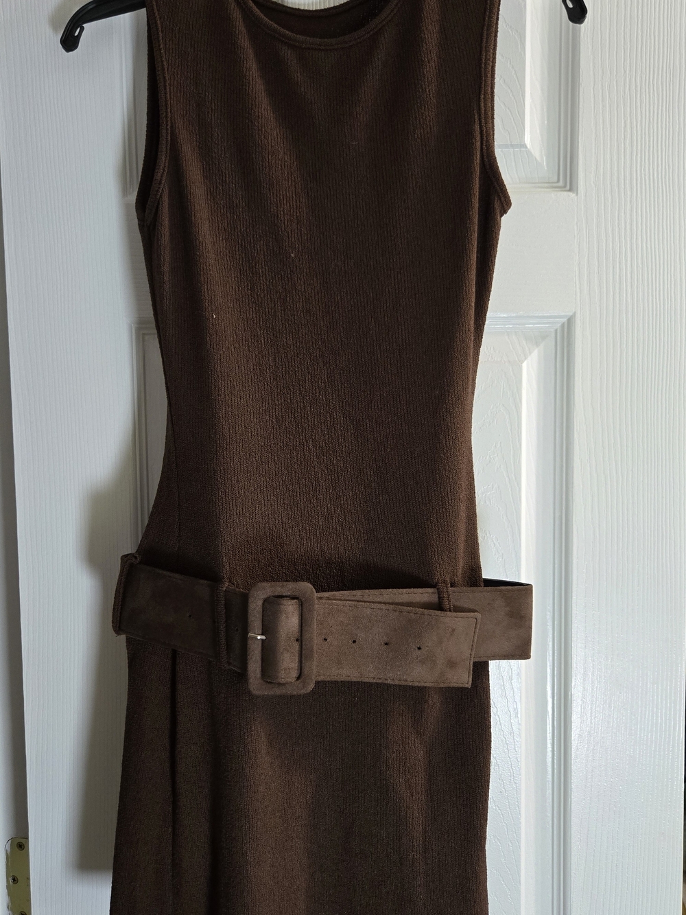 ell egar x caramella knit belted mini dress